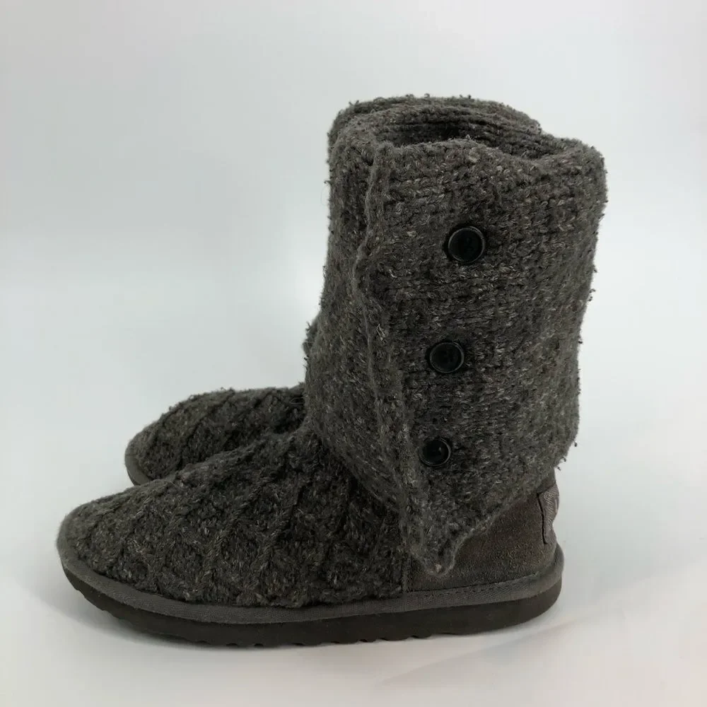 UGG Lattice Cardy Boots in Charcoal Grey Boots Size Womens 7